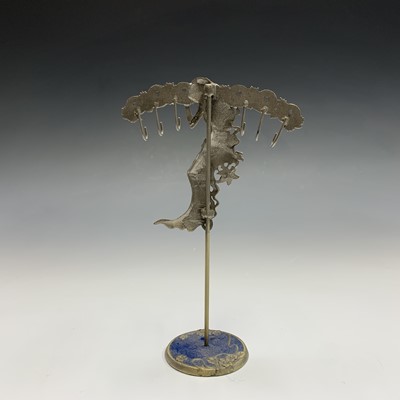 Lot 154 - A late Victorian tall brass twist candlestick,...