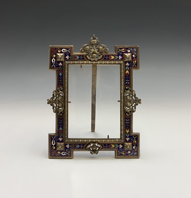 Lot 236 - A good 19th century champleve enamel easel...