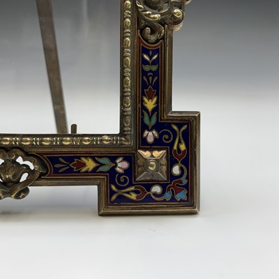Lot 236 - A good 19th century champleve enamel easel...