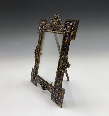 Lot 236 - A good 19th century champleve enamel easel...