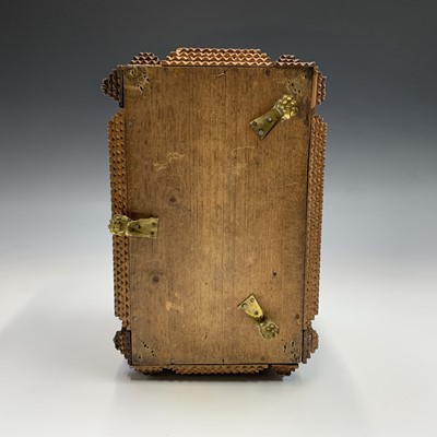 Lot 162 - A chip carved tramp art jewellery box, circa...