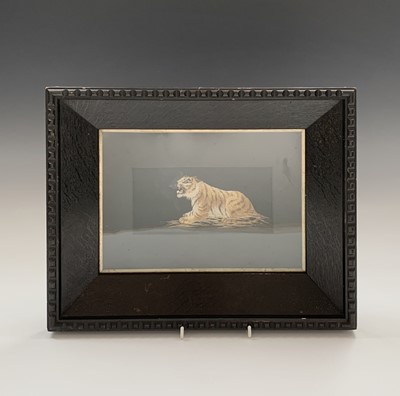 Lot 165 - A Chinese silk embroidered picture of a tiger,...
