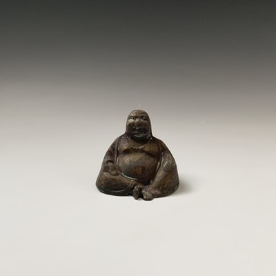 Lot 214 - Two bronze figures of seated Buddas, 19th...