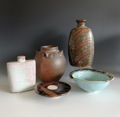 Lot 509 - Five pieces of studio pottery by various potters.