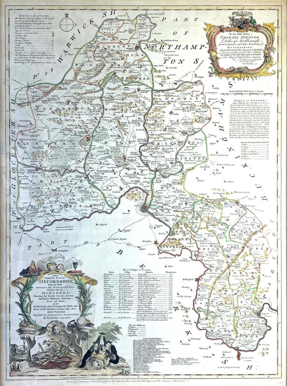 Lot 1503 - Map, handcoloured Tho KITCHIN (1718-1784)