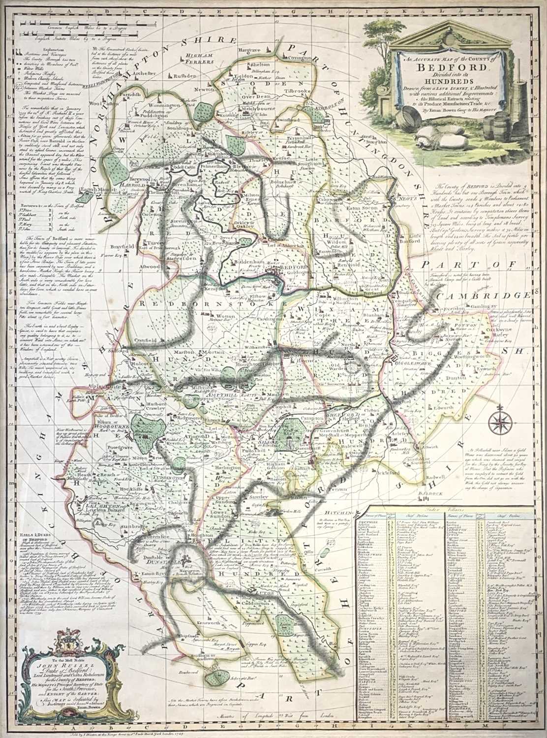 Lot 1503 - Map, handcoloured Emanuel BOWEN (1694-1767)