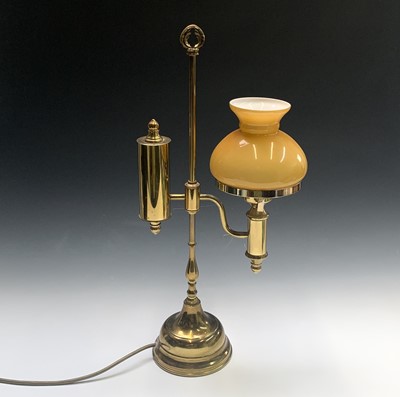 Lot 44 - An early 20th century student's oil lamp with...