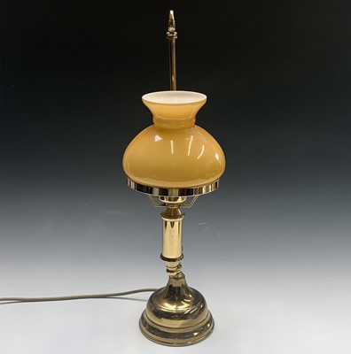 Lot 44 - An early 20th century student's oil lamp with...