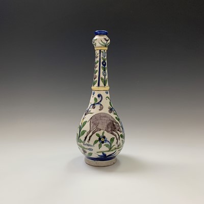 Lot 354 - A Persian pottery bottle vase, circa 1900, the...