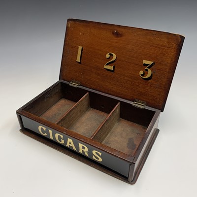 Lot 576 - A Victorian mahogany retailer's cigar box,...