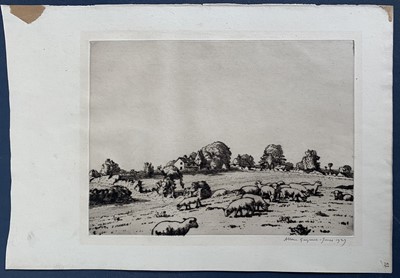 Lot 1422 - Allan GWYNNE-JONES (1892-1982) Lambs on a...