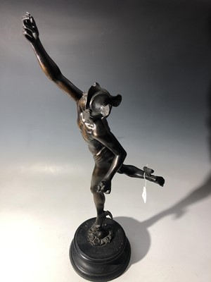 Lot 50 - An early 20th century bronze figure of Mercury...