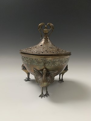 Lot 360 - A Persian brass brazier, late 19th century,...