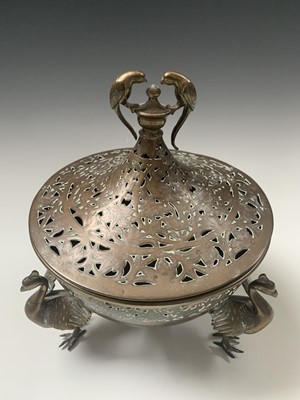 Lot 360 - A Persian brass brazier, late 19th century,...