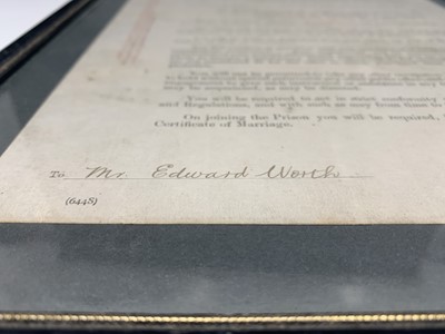 Lot 20 - A late Victorian prison warders document,...