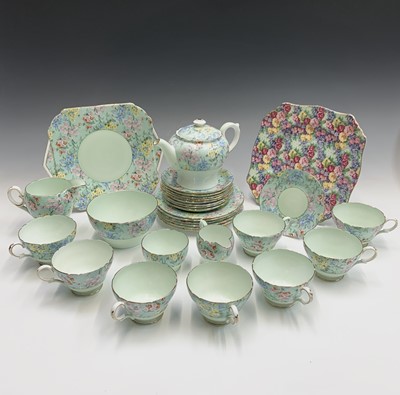 Lot 837 - A Shelley 'Melody' pattern tea set