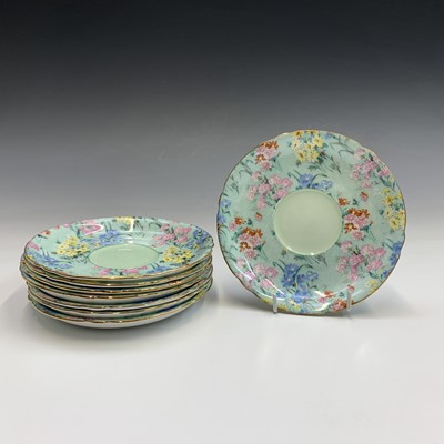 Lot 837 - A Shelley 'Melody' pattern tea set comprising...