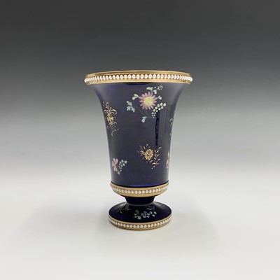 Lot 854 - A Spode blue ground trumpet vase, circa 1820,...