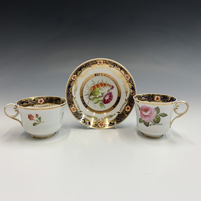 Lot 858 - A Spode porcelain trio, circa 1815, with...