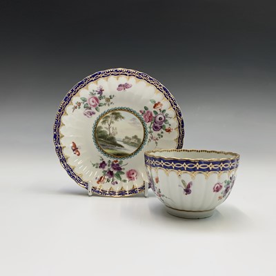 Lot 867 - A Worcester porcelain tea bowl and saucer,...