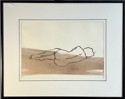 Lot 1199 - Reclining Nude Ink and wash 58x73cm framed...