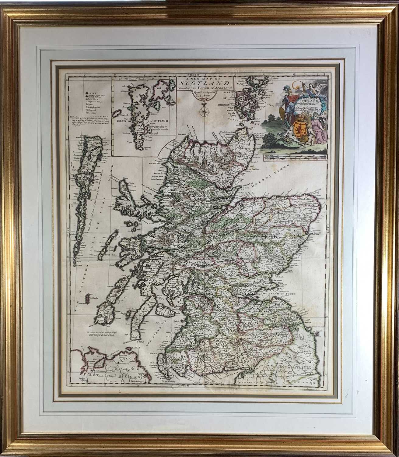 Lot 1327 - Map, hand coloured John SENEX (1678-1740) A...