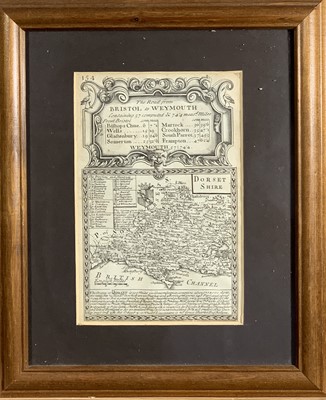 Lot 1346 - 18th century road maps, hand coloured Monmouth...