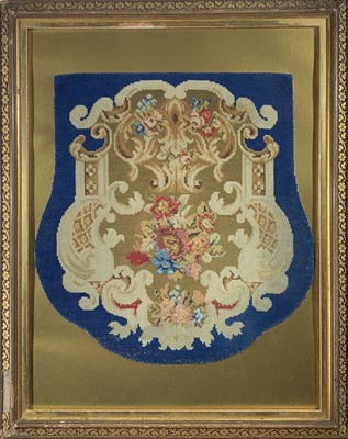 Lot 2801 - A Victorian needlepoint panel, framed. Panel...