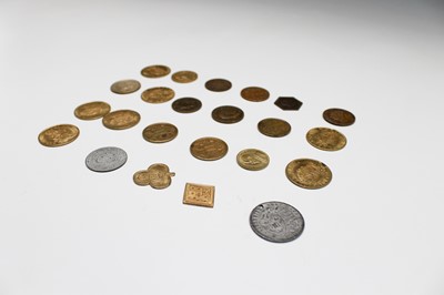 Lot 210 - Victorian and Edwardian gaming tokens plus...