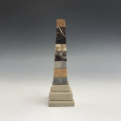 Lot 51 - A pair of obelisks, comprised of hardstone...