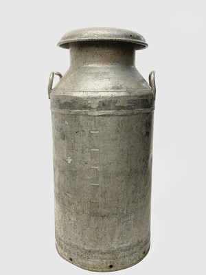 Lot 398 - A vintage aluminium ten gallon milk churn,...