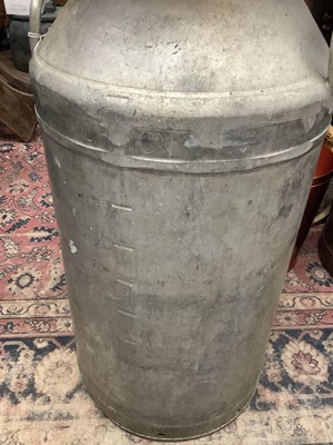 Lot 398 - A vintage aluminium ten gallon milk churn,...