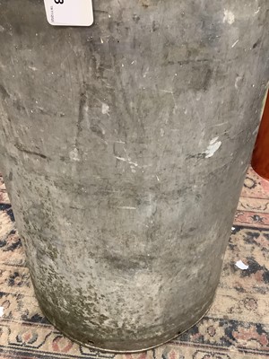 Lot 398 - A vintage aluminium ten gallon milk churn,...