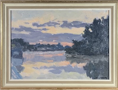 Lot 359 - John HARVEY (b.1935) River Sunset Oil on board...