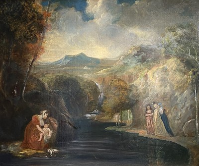 Lot 1488 - 19th-Century figural group in a landscape Oil...