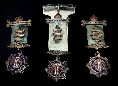 Lot 227 - RAOB Medals - 3 Silver and enamel, roll of...