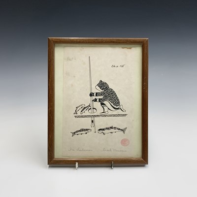 Lot 579 - Inuit engraving, Enook Manomie, The Ice...