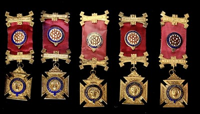 Lot 229 - RAOB Medals - 5 silver 2nd Degree Medals.