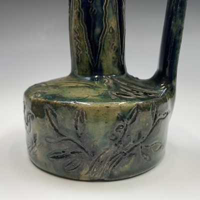 Lot 944 - A pair of Belgian art pottery vases, circa...
