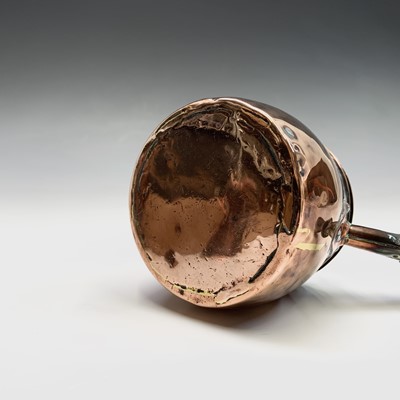 Lot 70 - A 19th century copper chocolate pot and hinged...