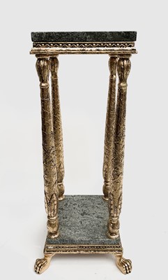 Lot 76 - A Continental Gilt and marble two tier lamp...