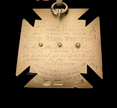 Lot 250 - RAOB Medals - 9ct gold (11grms) Order of Merit...
