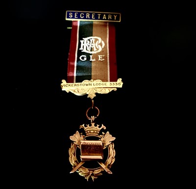 Lot 257 - RAOB Medals - 9ct gold Secretary Medal awarded...