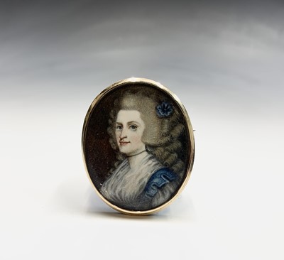 Lot 738 - A gold mounted portrait miniature after...