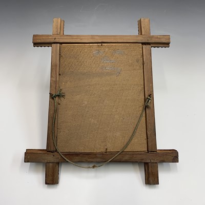 Lot 103 - A Tramp art picture frame, circa 1900, with...