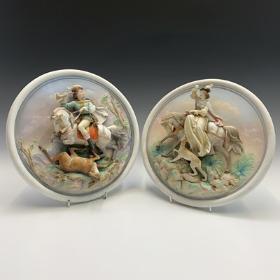 Lot 913 - A pair of 19th century continental porcelain...