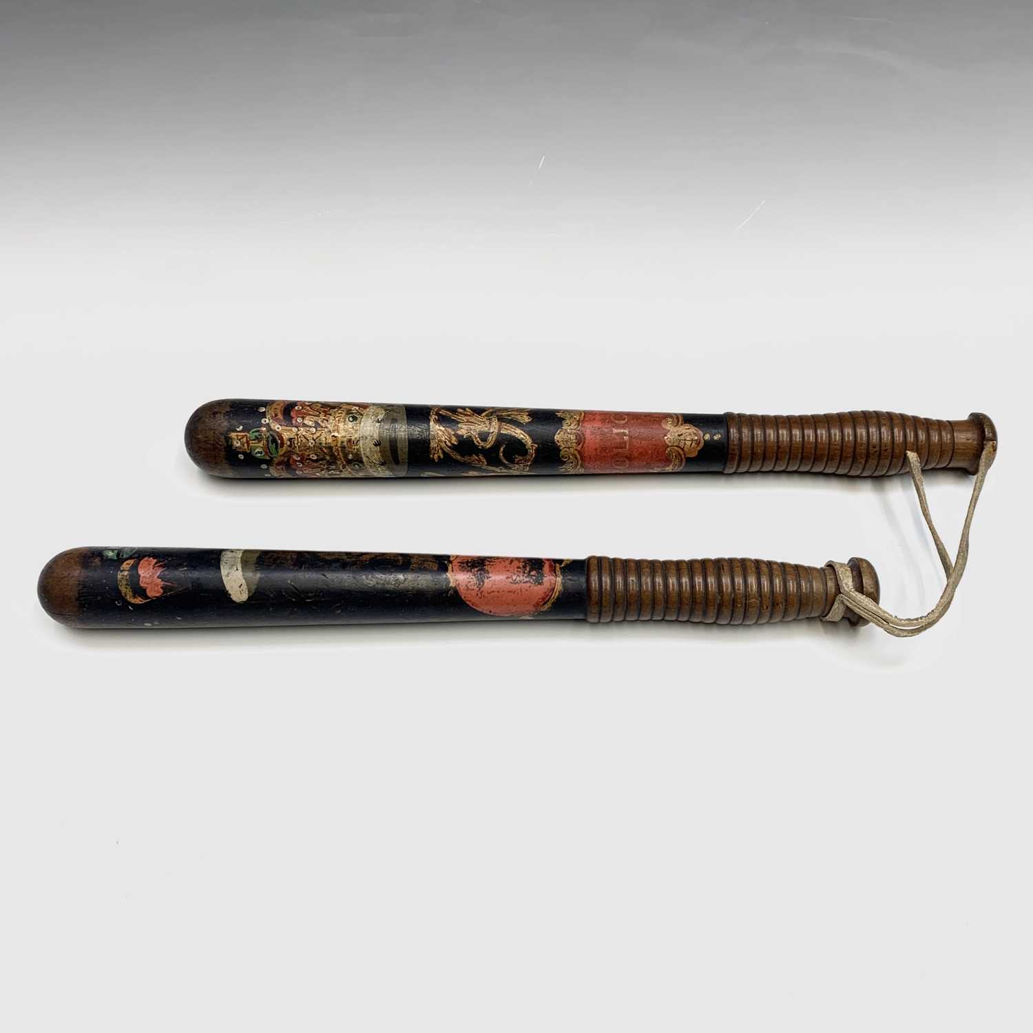 Lot 105 - A Victorian painted truncheon, with ornate...