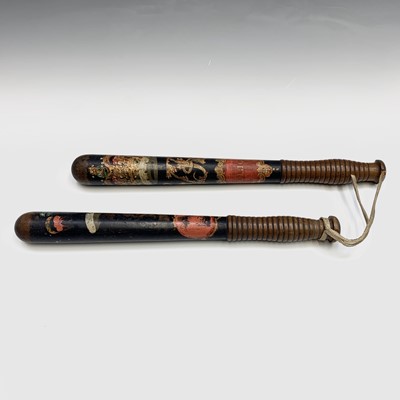 Lot 105 - A Victorian painted truncheon, with ornate...