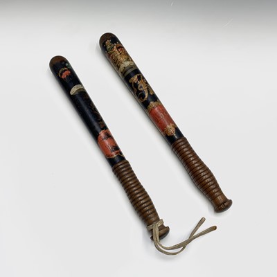 Lot 105 - A Victorian painted truncheon, with ornate...