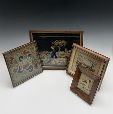 Lot 141 - A Victorian woolwork picture of a seated...